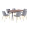 Armen Living Messina Gray Velvet 7 Piece Rectangular Dining Set SETMSDIGRY7E - alternate 1